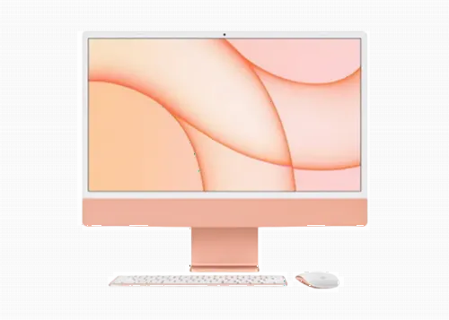 Computer All-in-One Apple iMac A2438, M1 with 8-core CPU and 8-core GPU, 16GB/512GB, macOS Big Sur, Portocaliu