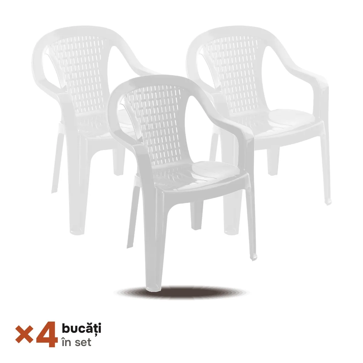 TikTok Set de 4 scaune Scaun Valerija Varijant (alb)
