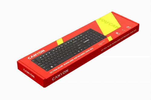 Tastatură Canyon HKB-W2, Fără fir, Negru