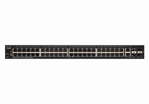 Switch de rețea Cisco SF350-48, 48x 10/100 Mbps, 2x 10/100/1000 Mbps, 2x SFP