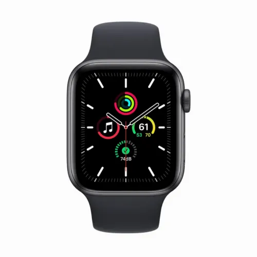 Умные часы Apple Watch SE MKQ63, 44мм, Алюминиевый корпус с ремешком Midnight Sport