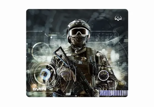 Gaming Mouse Pad SVEN MP-G01S Soldier, 230 x 200 x 2mm, Fabric surface, Rubberized base, Picture