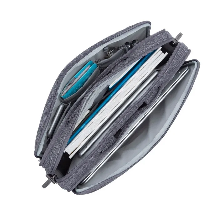 Geantă pentru Laptop RivaCase Egmont, 15.6", Poliester, Gri
