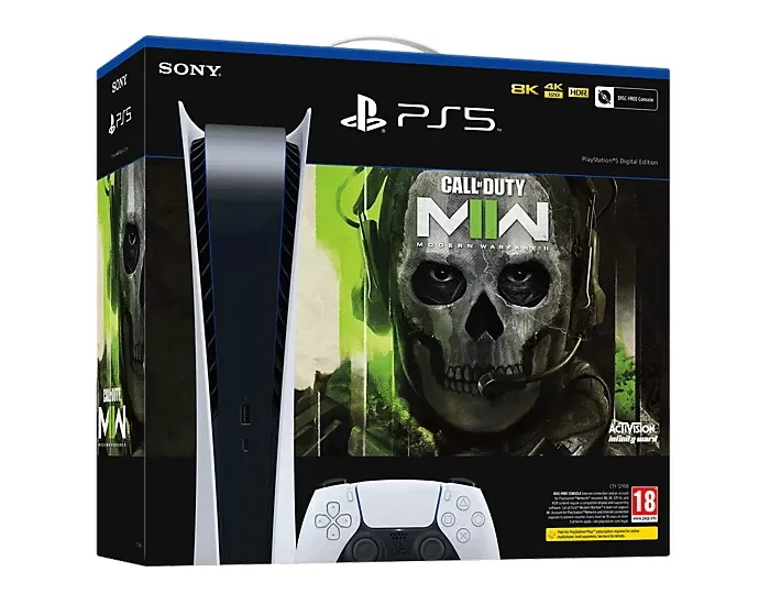 Consolă de jocuri SONY PlayStation 5 Digital Edition, Alb, "Call of Duty: Modern Warfare II"