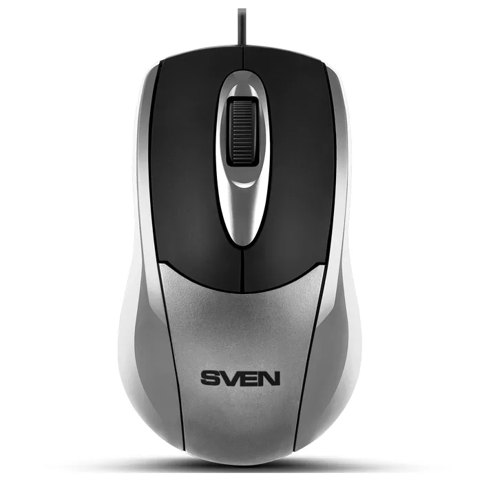 Mouse SVEN RX-110, Optical, 1000 dpi, 3 buttons, Ambidextrous, Silver, USB
