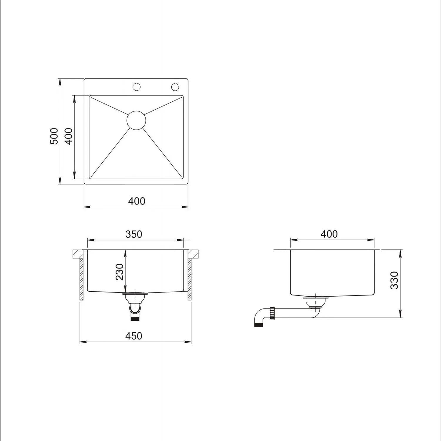 Кухонная мойка handmade SanDonna HD4050 (Медный)
