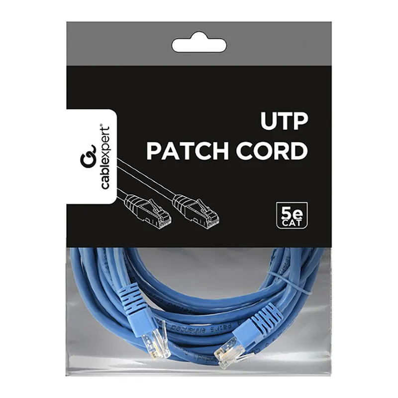 Патч-корд Cablexpert PP12-5M/B, CAT5e UTP, 5м, Синий