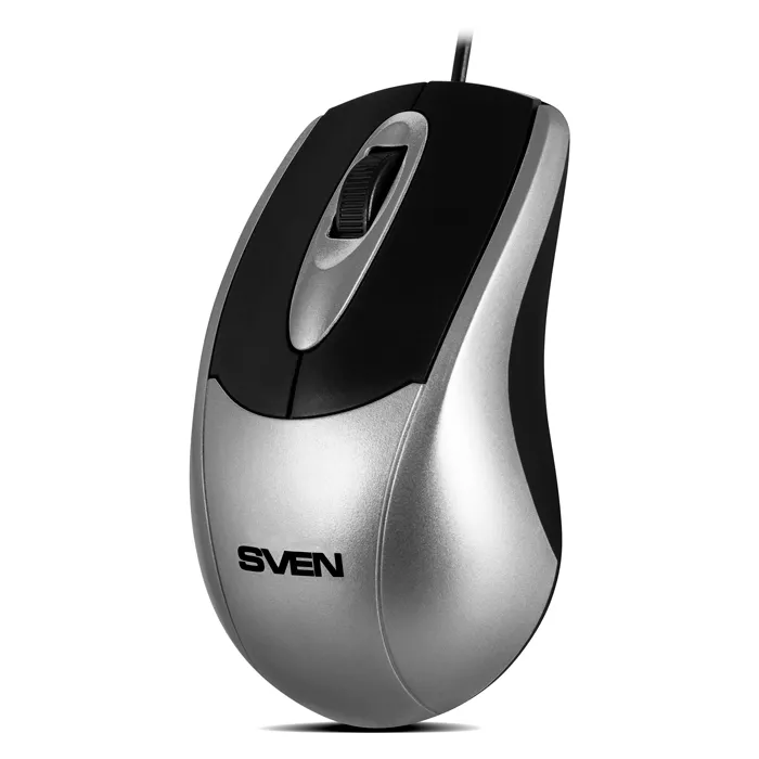 Mouse SVEN RX-110, Optical, 1000 dpi, 3 buttons, Ambidextrous, Silver, USB