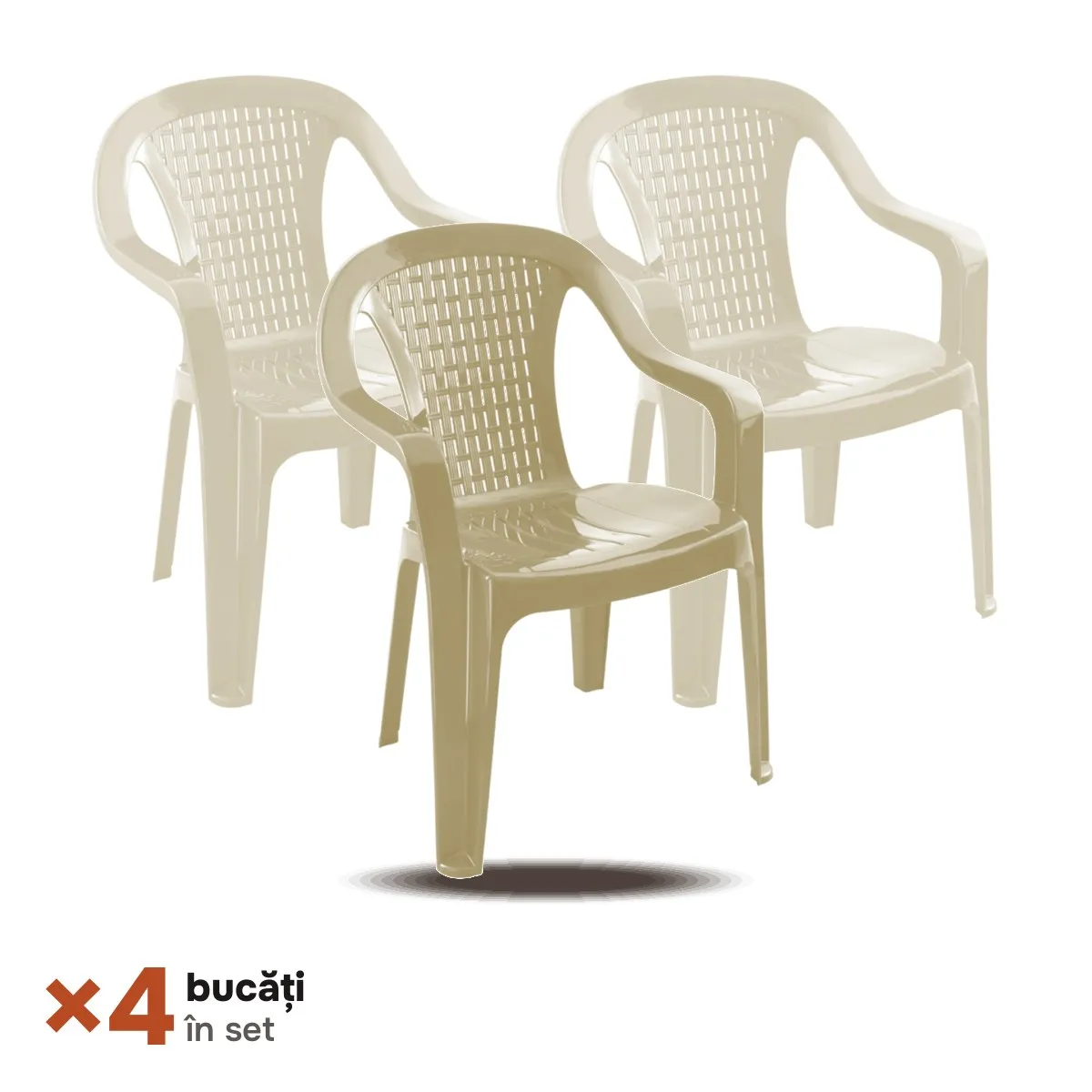 TikTok Set de 4 scaune Scaun Valerija Varijant (capucino-bej)