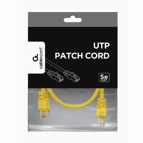 Patch cord Cablexpert PP12-0.25M/Y, CAT5e UTP, 0,25m, Galben