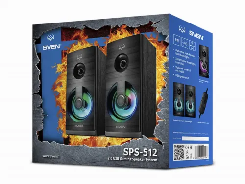 Компьютерные колонки 2.0 SVEN SPS-512, Чёрный