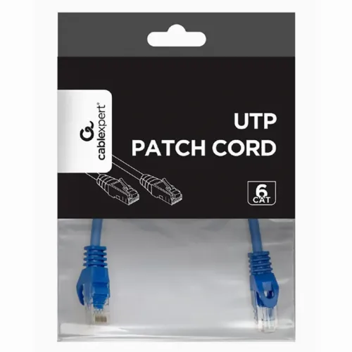 Patch cord Cablexpert PP6U-0.25M/B, Cat6 UTP, 0,25m, Albastru