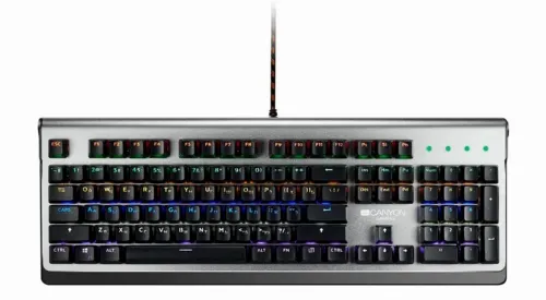 Tastatură Canyon Interceptor, Cu fir, Negru/Argintiu