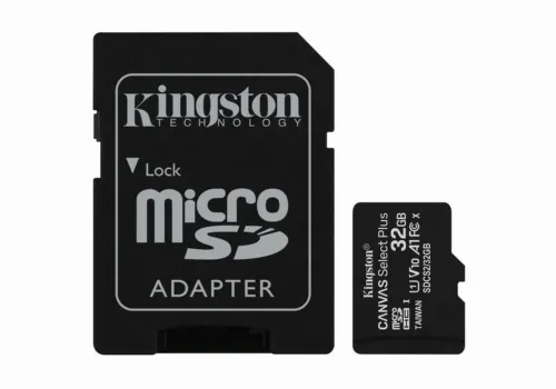 .32GB MicroSD (Class 10) UHS-I (U1) +SD adapter, Kingston Canvas Select+ 