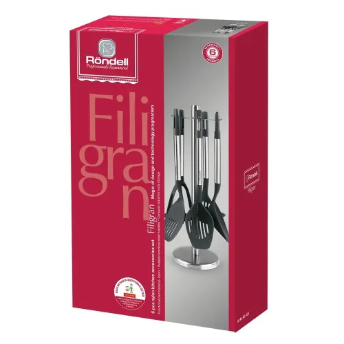 Set de ustensile de bucătărie Rondell RD-1424, Negru