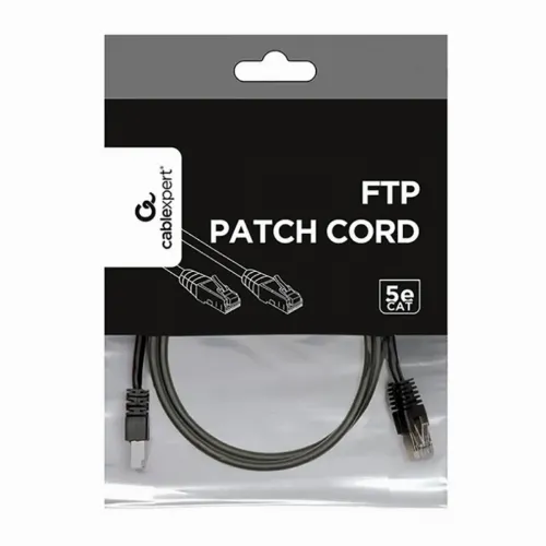 Patch cord Cablexpert PP22-1M/BK, Cat5e FTP, 1m, Negru