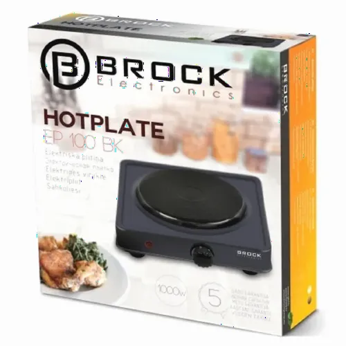 Электическая настольная плита BROCK EP100BK, Чёрный