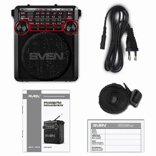 Radio portabil SVEN SRP-355, Negru/Rosu