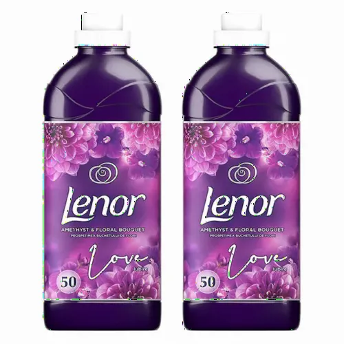 Balsam de rufe Lenor Amethyst & Floral Bouquet, 1.5 L + 1.5 L