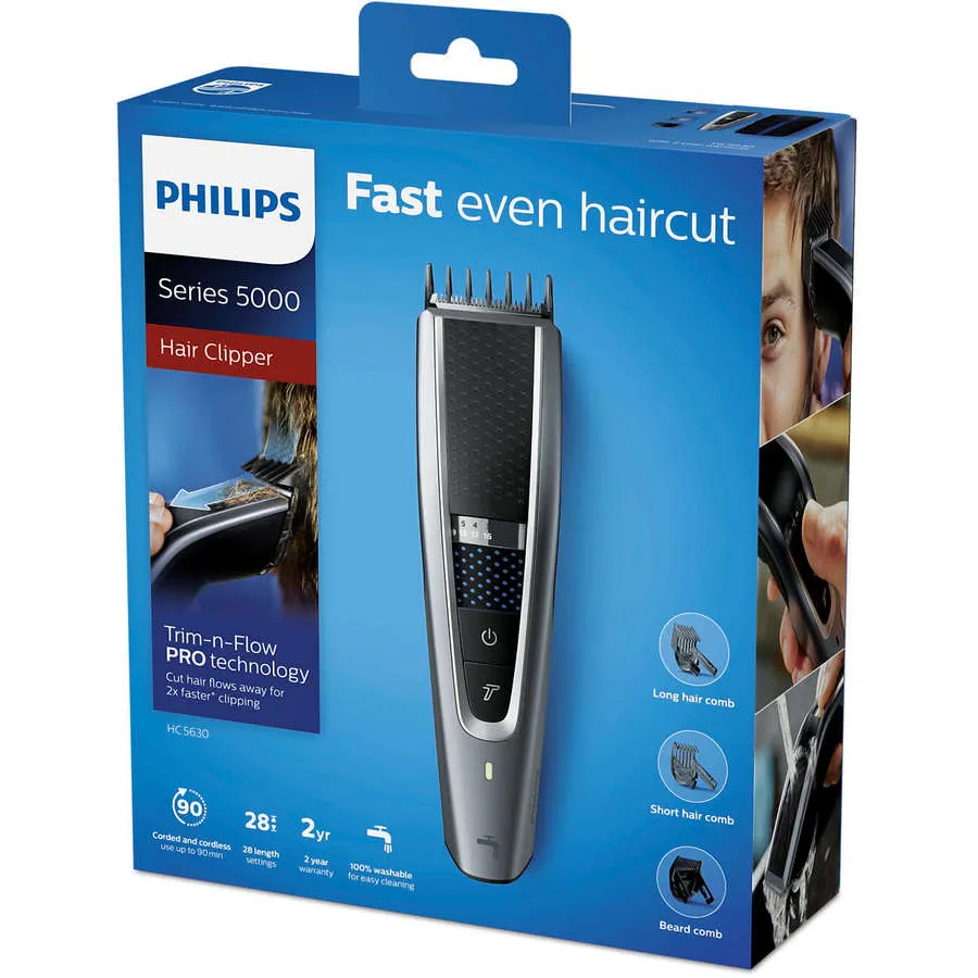 Aparat de tuns Philips Series 5000 HC5630/15, Argintiu | Negru