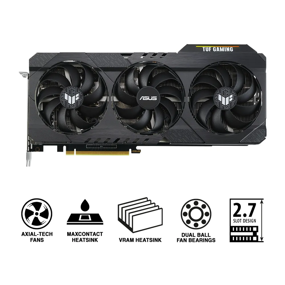 Видеокарта ASUS TUF-RTX3060-O12G-V2-GAMING, 12ГБ GDDR6 192бит