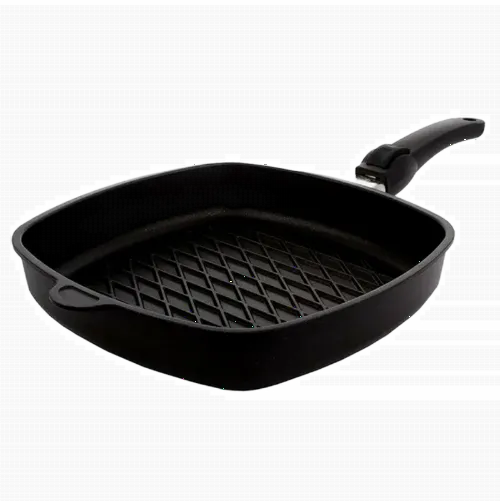 Сковорода-гриль AMT Gastroguss AMT-E285BBQ-E, 1,9л, 28см, Чёрный