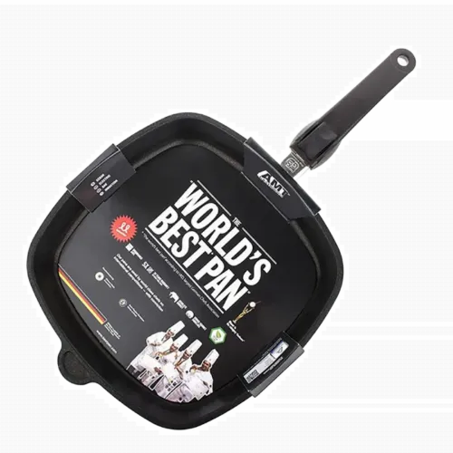 Сковорода-гриль AMT Gastroguss AMT-E285BBQ-E, 1,9л, 28см, Чёрный