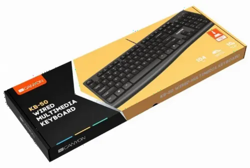 Tastatură Canyon KB-50, Cu fir, Negru