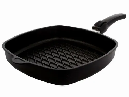 Сковорода-гриль AMT Gastroguss AMT-E285BBQ-E, 1,9л, 28см, Чёрный
