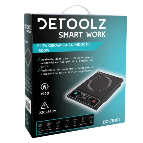 Индукционная керамическая плита DETOOLZ 1500 Вт