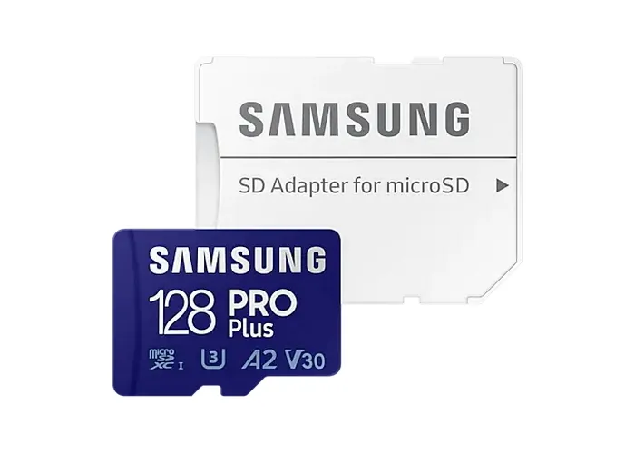 128GB MicroSD (Class 10) UHS-I (U3)+SD adapter, Samsung PRO Plus 