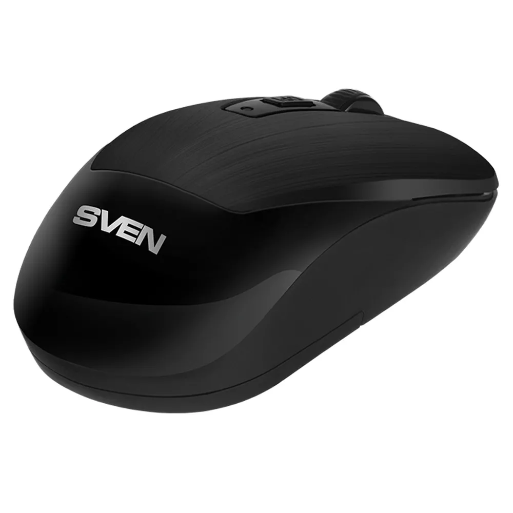 Wireless Mouse SVEN RX-380W, Optical, 800-1600 dpi, 6 buttons, Ambidextrous, 1xAA, Black