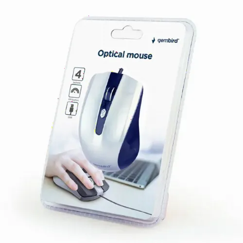 Mouse Gembird MUS-4B-01, Negru/Argintiu