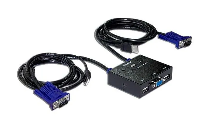 D-Link 2-PORT KVM Switch with VGA and USB, KVM-221/C1A