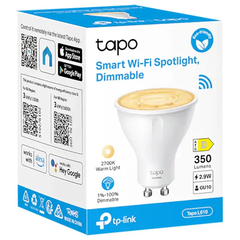 Светодиодная лампа TP-LINK Tapo L610, GU10, Белый