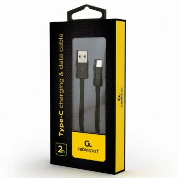 Кабель для зарядки и синхронизации Cablexpert CC-USB2P-AMCM-2M, USB Type-A/USB Type-C, 2м, Чёрный