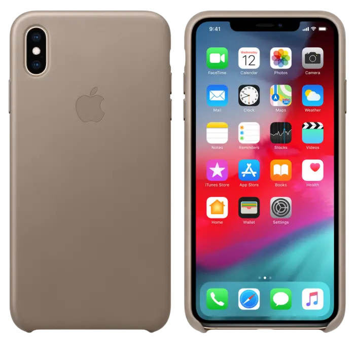 Чехол Apple iPhone XS Case, Серо-коричневый