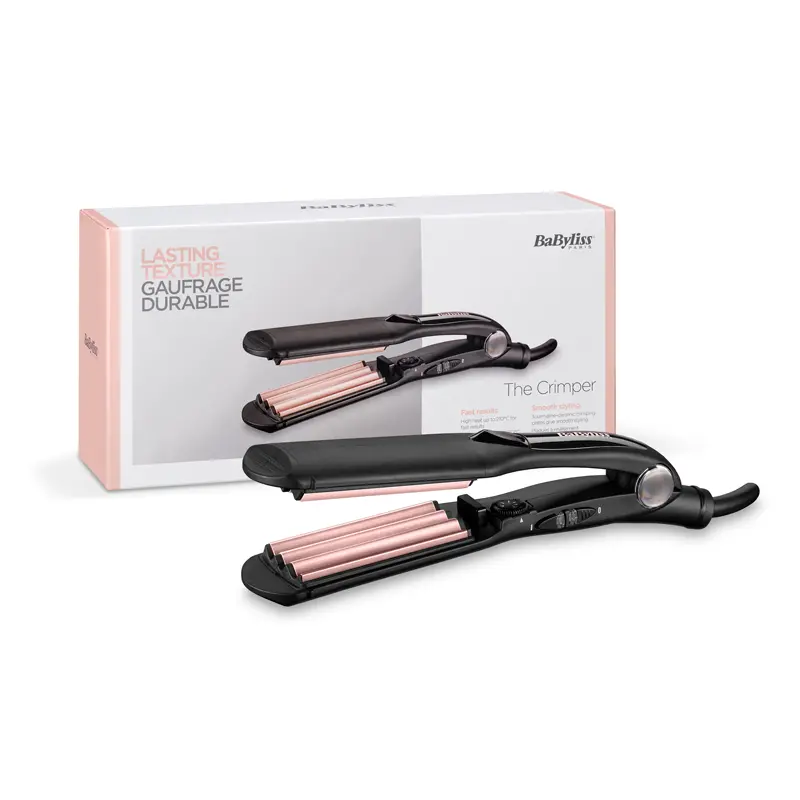 Placă de îndreptat părul BaByliss The Crimper 2165CE, Negru