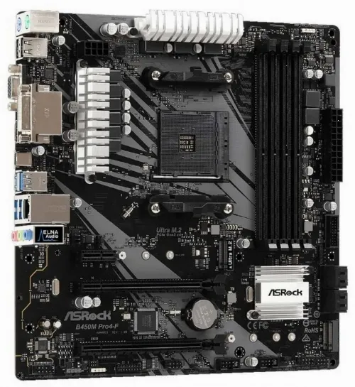 Placă de bază ASRock B450M PRO4-F, AM4, AMD B450, Micro-ATX
