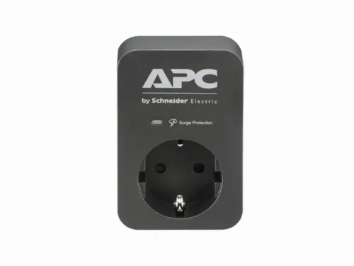 Сетевой фильтр APC Essential SurgeArrest PME1WB-RS, 1 Розеток, Чёрный