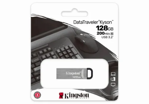 Memorie USB Kingston DataTraveler Kyson, 128GB, Argintiu
