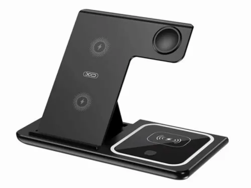 Wireless Charger XO, 3in1, WX023, Black (apple supporting)