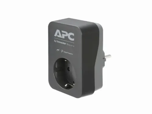 Сетевой фильтр APC Essential SurgeArrest PME1WB-RS, 1 Розеток, Чёрный