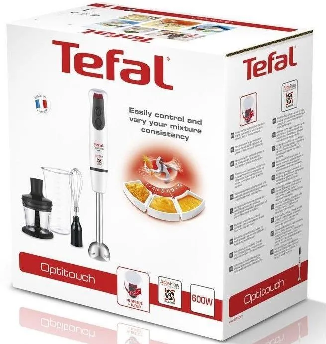 Blender de mână Tefal Optitouch, Alb