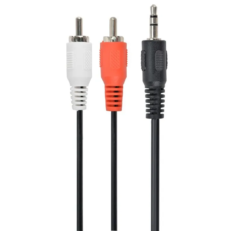 Audio Adaptor Cablexpert CCA-458/0.2, 3.5mm 3-pin (M) - 2x RCA (M), 0,2m, Negru