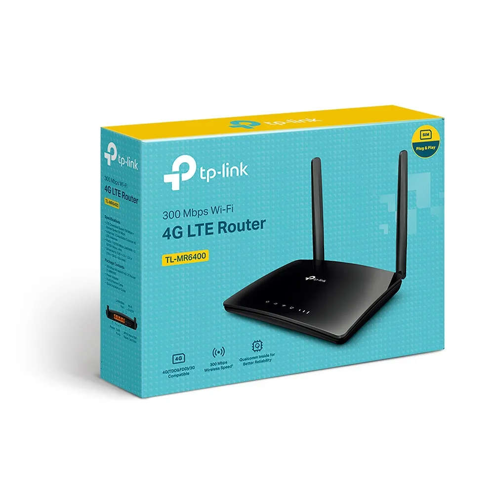 Router fără fir TP-LINK TL-MR6400, 4G, Negru