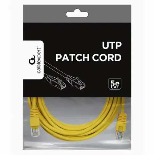 Patch cord Cablexpert PP12-5M/Y, CAT5e UTP, 5m, Galben