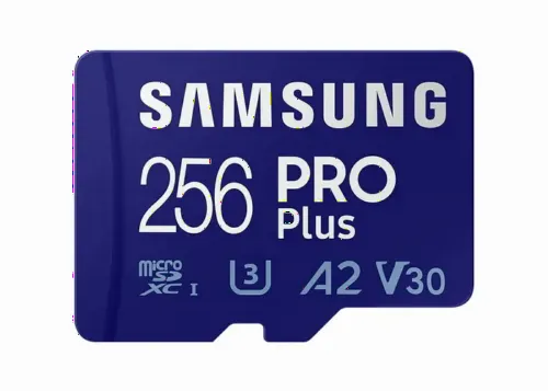 256GB MicroSD (Class 10) UHS-I (U3) +SD adapter, Samsung PRO Plus 