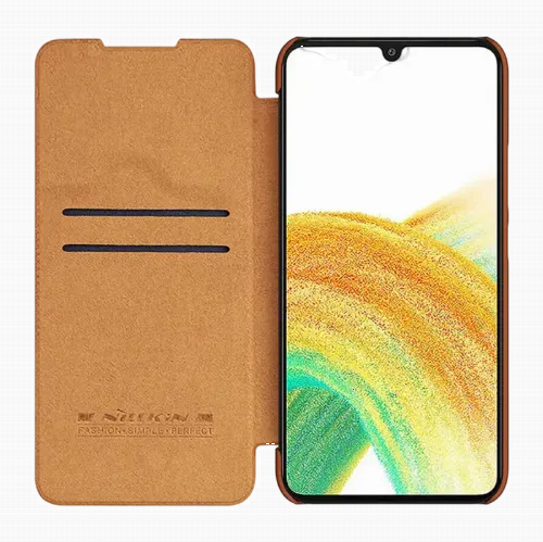 Чехол книжка Nillkin Galaxy A34 - Qin LC, Коричневый