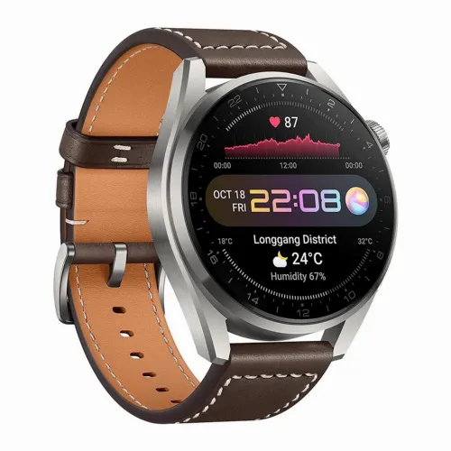 Умные часы Huawei WATCH 3 Pro, 48мм, Корпус Titanium Gray с Коричневым кожаным ремешком